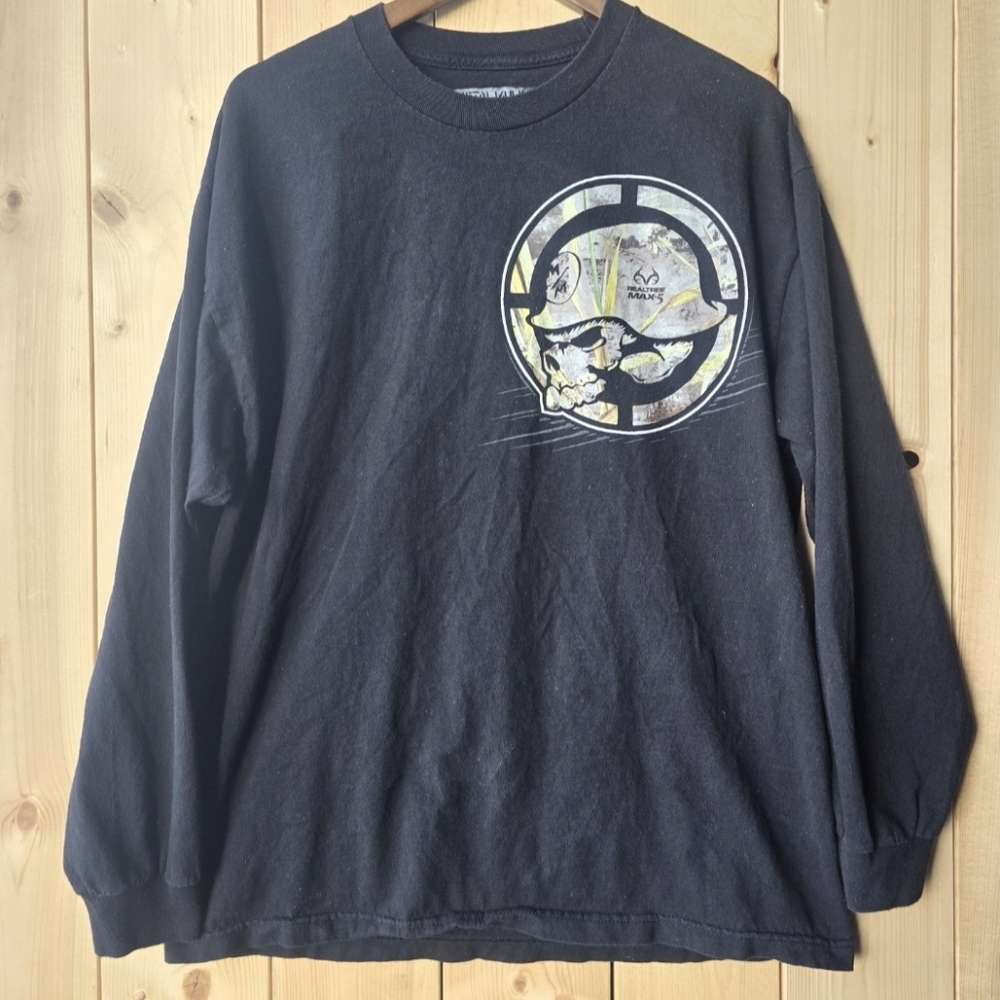 Metal Mulisha Realtree Camo Long Sleeve Black Green Shirt Mens XL